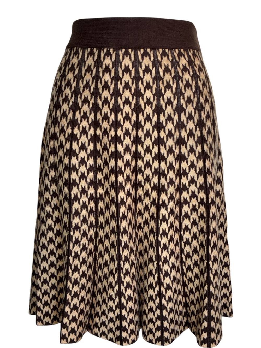 Chadwicks of Boston Skirt Women's PS Brown / Cream Patterned Knit, Pull-on NWOT